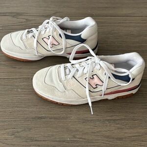 New Balance White and Pink Athletic Sneakers - Women's 7